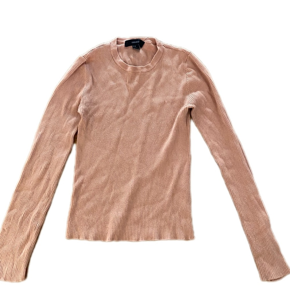 2 for $10 or 3 for $12- Forever 21 Ribbed Beige Long Sleeve Top